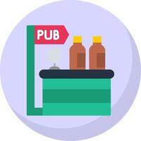 pub plano burbuja icono vector