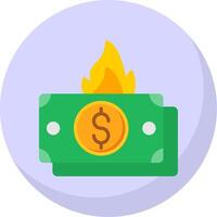 Burning Flat Bubble Icon vector