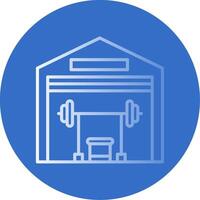 gimnasio plano burbuja icono vector