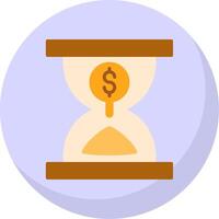Sand Timer Flat Bubble Icon vector