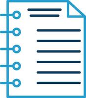 Note Page Line Blue Two Color Icon vector