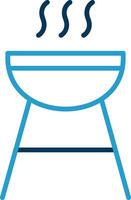 Grill Line Blue Two Color Icon vector