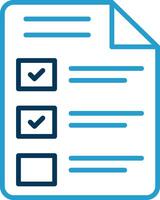 Checklist Line Blue Two Color Icon vector