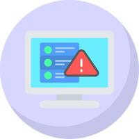 Warning Flat Bubble Icon vector