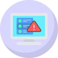 Warning Flat Bubble Icon vector