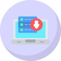 Downloading Data Flat Bubble Icon vector