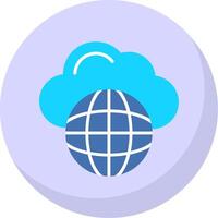 Cloud Network Flat Bubble Icon vector