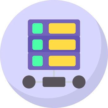 base de datos plano burbuja icono vector