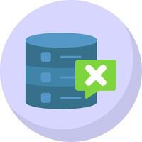 Delete Database Flat Bubble Icon vector