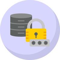 Secured Database Flat Bubble Icon vector