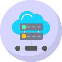 Cloud Database Flat Bubble Icon vector