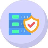 base de datos seguridad plano burbuja icono vector