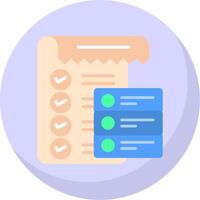 Data List Flat Bubble Icon vector