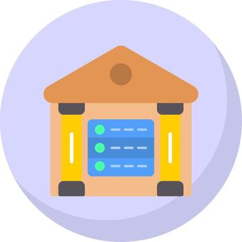 Data Warehouse Flat Bubble Icon vector