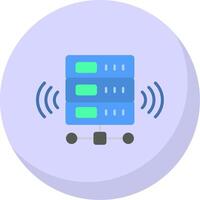 Wireless Database Flat Bubble Icon vector