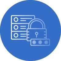 Secure Database Flat Bubble Icon vector