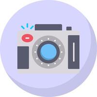 dslr cámara plano burbuja icono vector