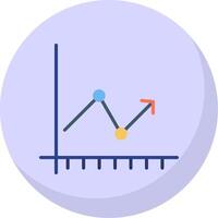 Arrow Chart Flat Bubble Icon vector