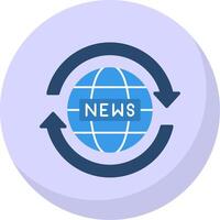 News Report Flat Bubble Icon vector