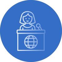 Teleprompter Flat Bubble Icon vector