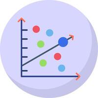 Scatter Graph Flat Bubble Icon vector