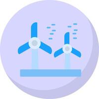 viento turbina plano burbuja icono vector