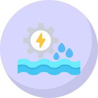 Hydro Power Flat Bubble Icon vector