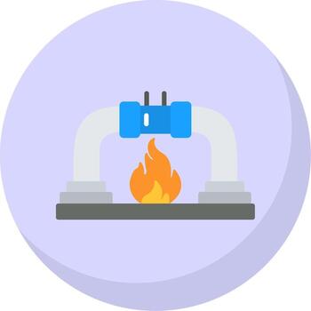 gas tubo plano burbuja plano burbuja icono vector