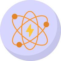 atómico energía plano burbuja icono vector