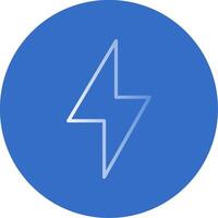 Thunder Bolt Flat Bubble Icon vector