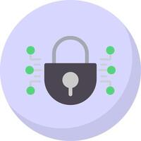 ciber seguridad plano burbuja icono vector