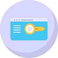 Key Card Flat Bubble Icon vector