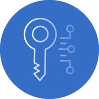 Digital Key Flat Bubble Icon vector