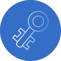 Old Key Flat Bubble Icon vector