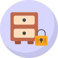 Filing Cabinet Flat Bubble Icon vector