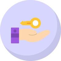 Hand Over Flat Bubble Icon vector