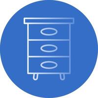 Filling Cabinet Flat Bubble Icon vector