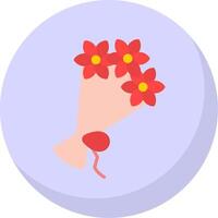 Flower Bouquet Flat Bubble Icon vector