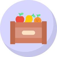 Fruta caja plano burbuja icono vector