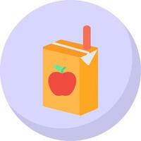 jugo caja plano burbuja icono vector