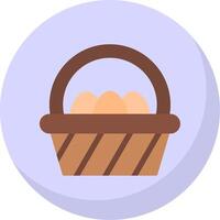 Eggs Basket Flat Bubble Icon vector