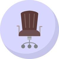 oficina silla plano burbuja icono vector