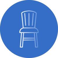 Dining Chair Flat Bubble Icon vector