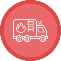 Fire Truck Line Multi Circle Icon vector