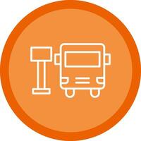 Bus Station Line Multi Circle Icon vector