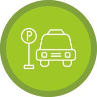 Parking Area Line Multi Circle Icon vector