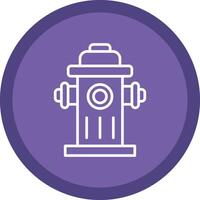 Fire Hydrant Line Multi Circle Icon vector