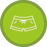 Swim Shorts Line Multi Circle Icon vector