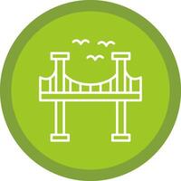 puente línea multi circulo icono vector