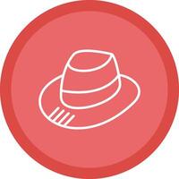 fedora línea multi circulo icono vector